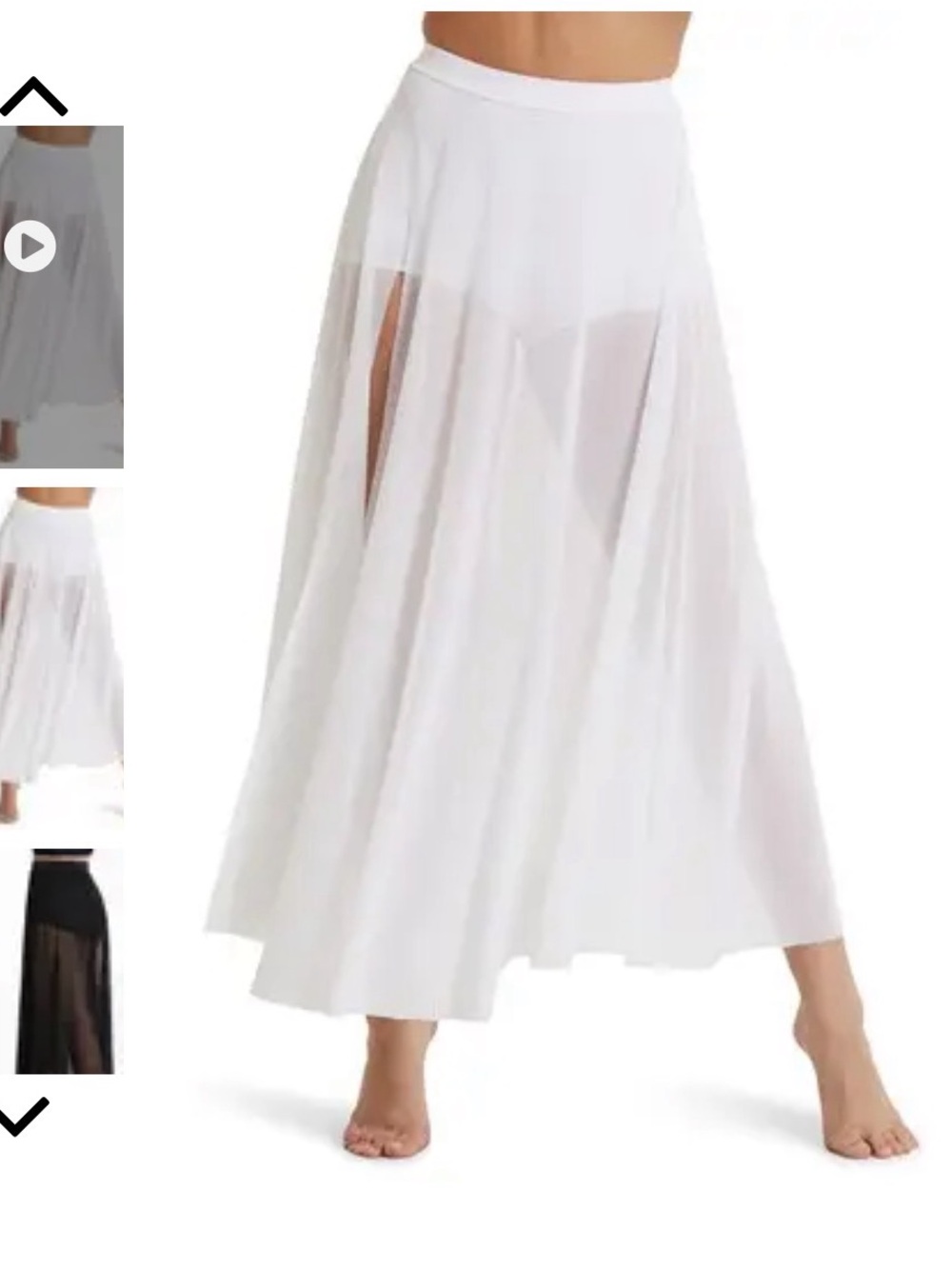 Balera White High Waist Mesh Maxi Skirt - Women